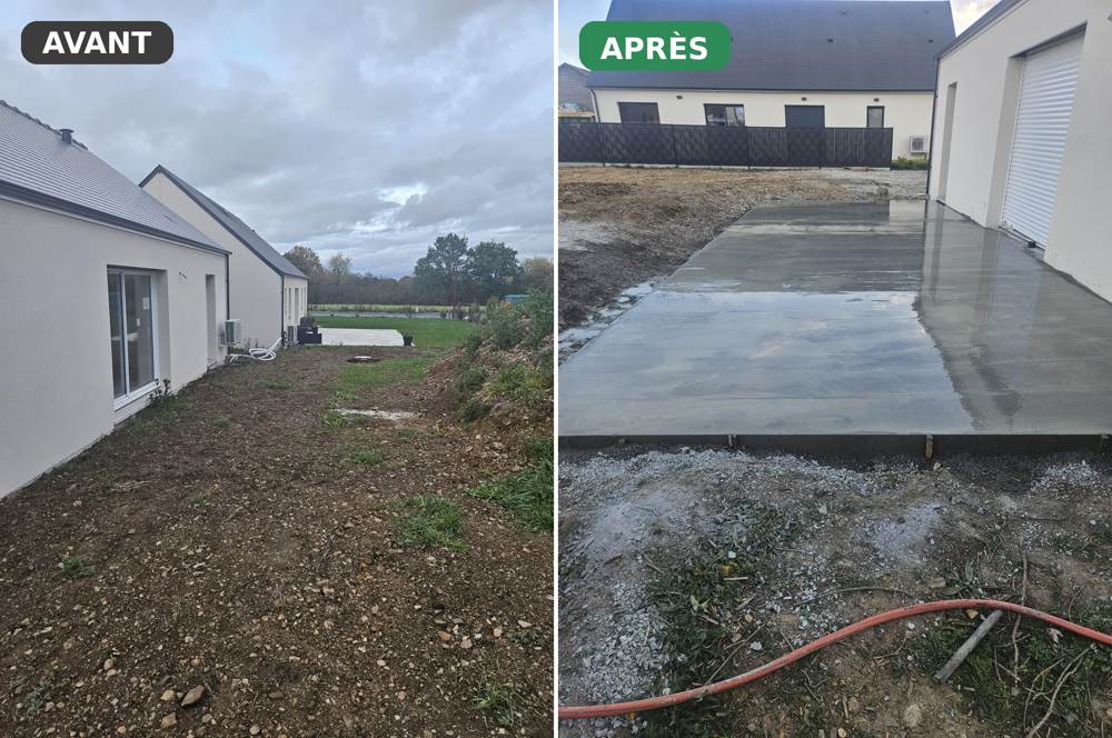 Création d'une terrasse béton — Troine Espace Vert